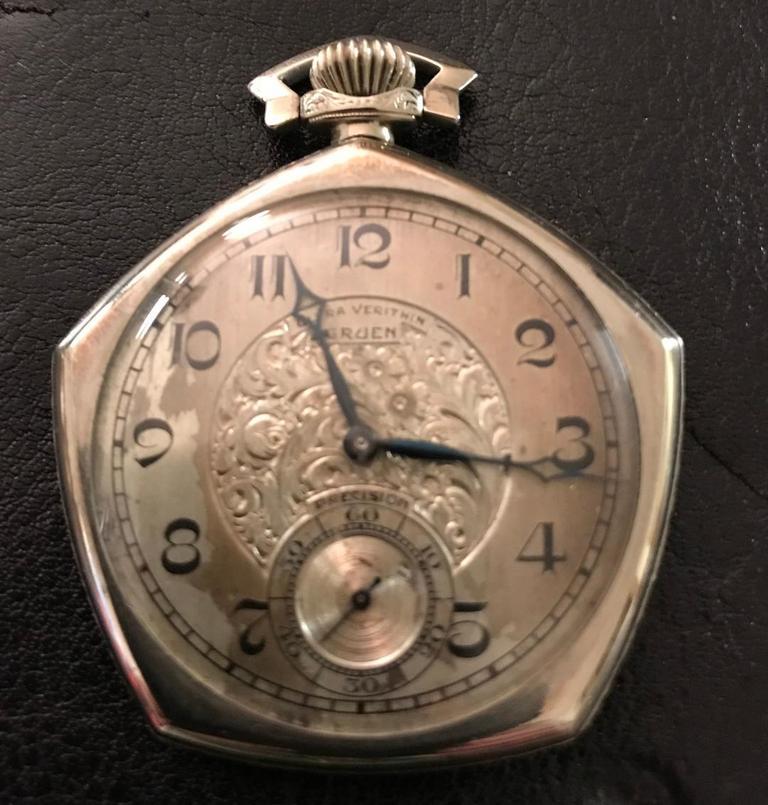 Gruen verithin hotsell pentagon pocket watch