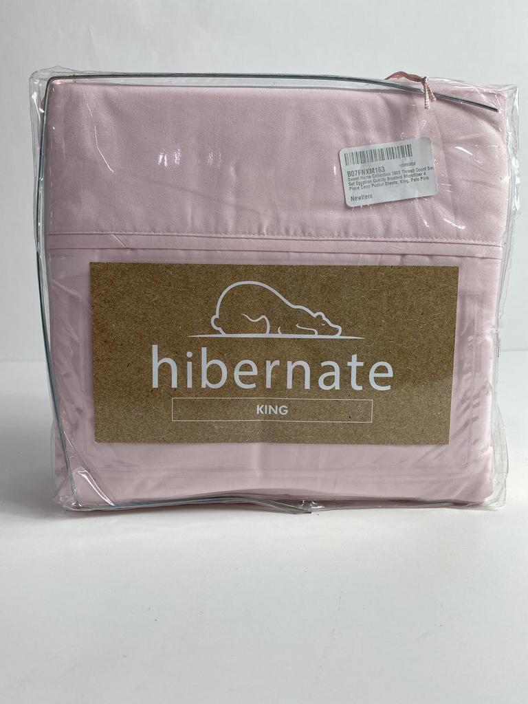 Auction Ohio Hibernate 1800 Thread Count King Size Bed Set Pale Pink
