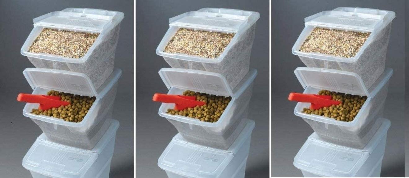 3 STACKABLE 24 QT. BINS