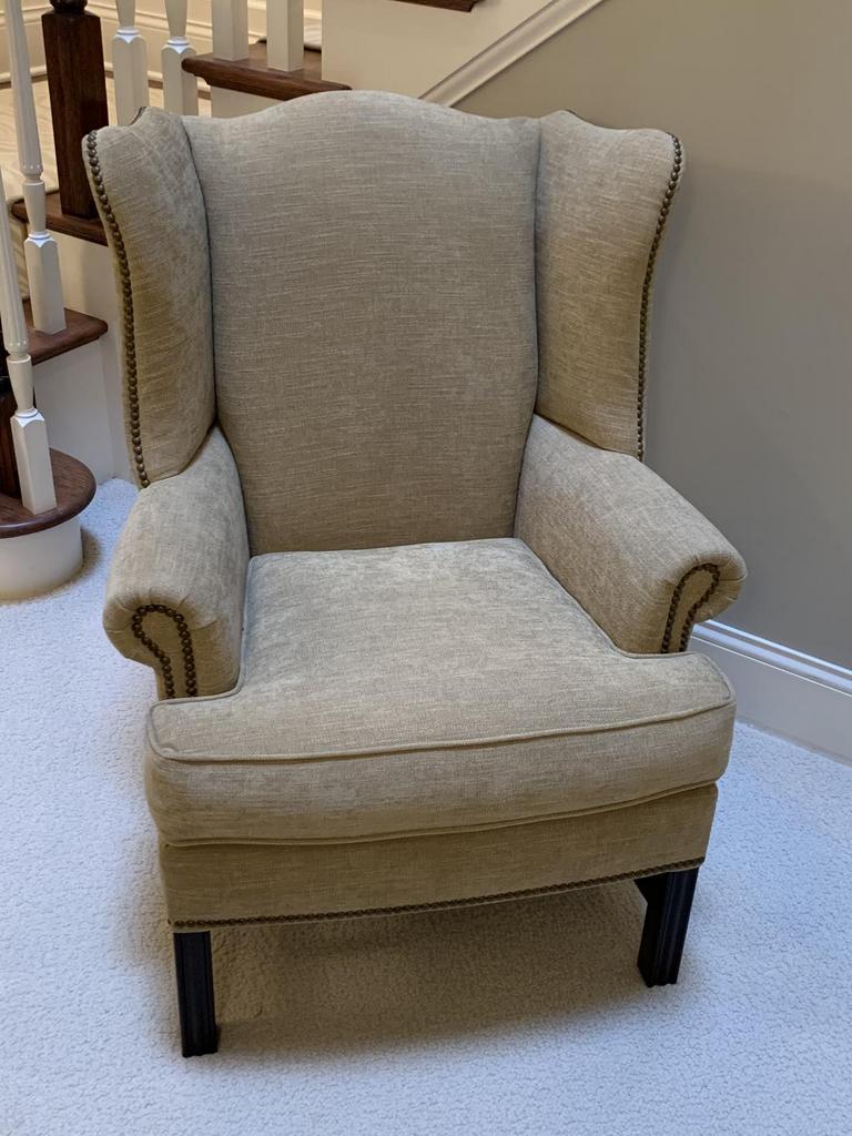 Pottery barn wingback discount chair