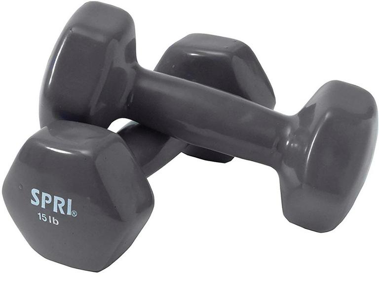 2 15LB SPRI NON-SLIP DUMBBELLS