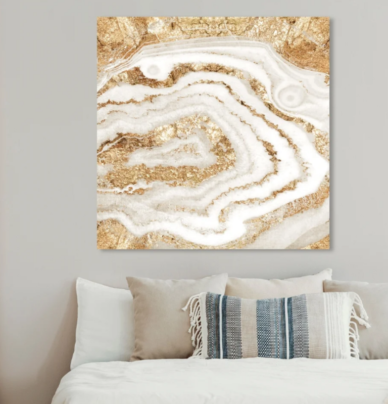 24"X24" GOLD AGATE ART PRINT