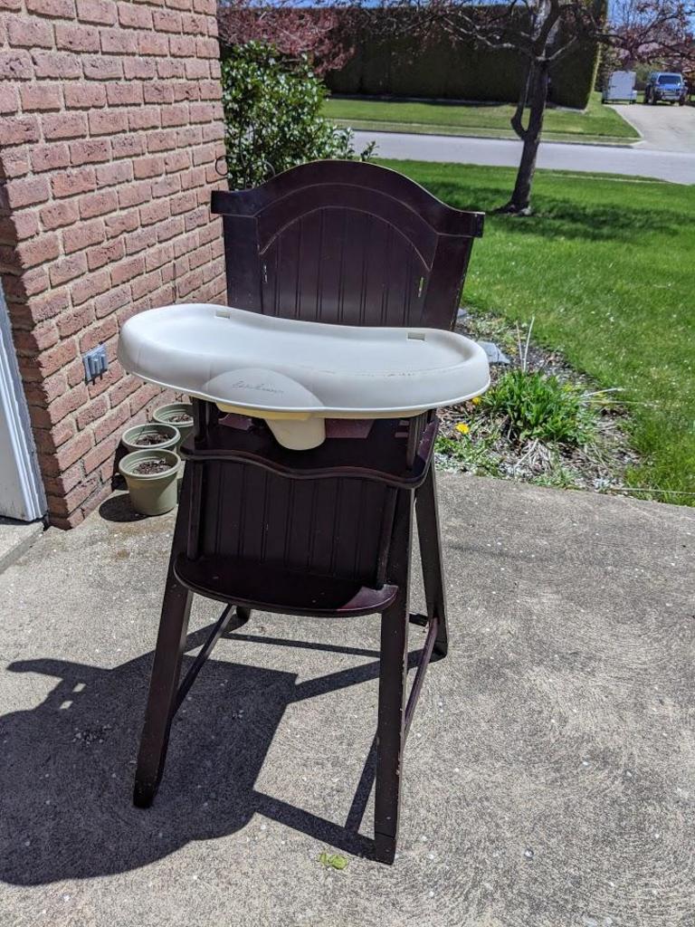 Wooden eddie bauer high hot sale chair