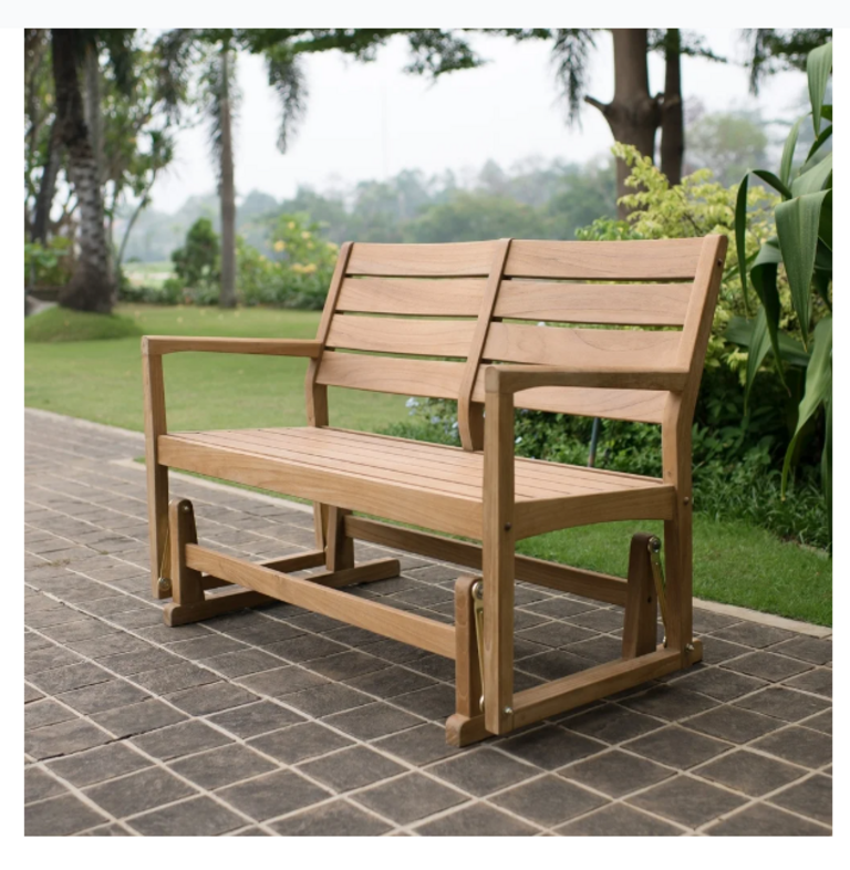CASUAL TEAK GLIDER BENCH