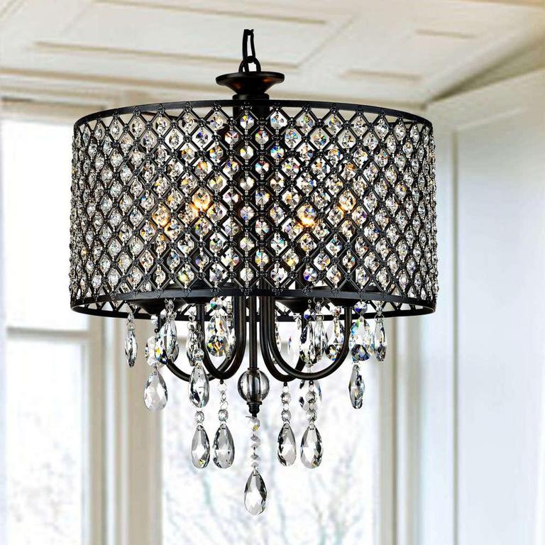 4 LIGHT CRYSTAL CHANDELIER