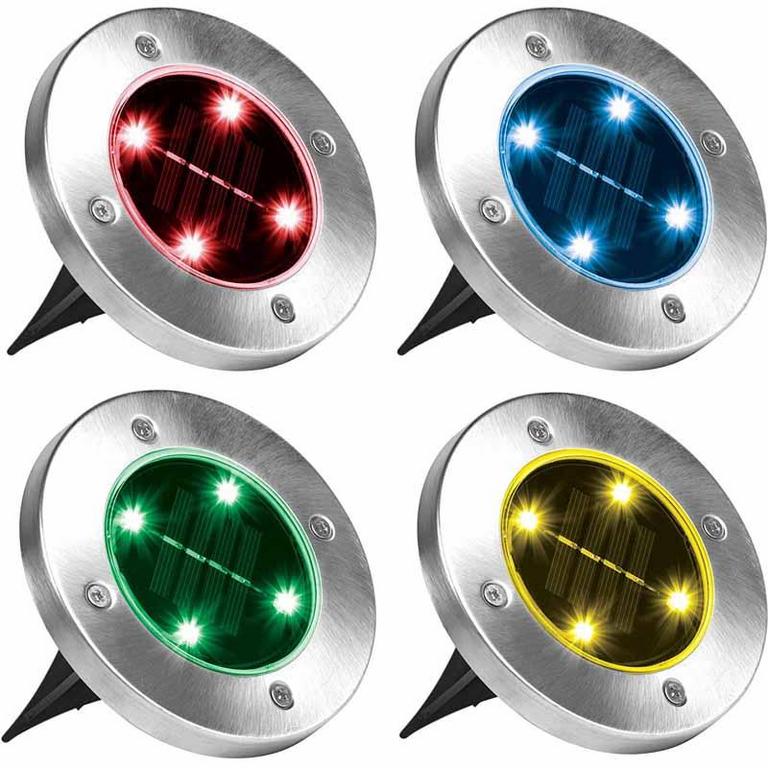 OUTDOOR DISC LIGHTS, 4 PK