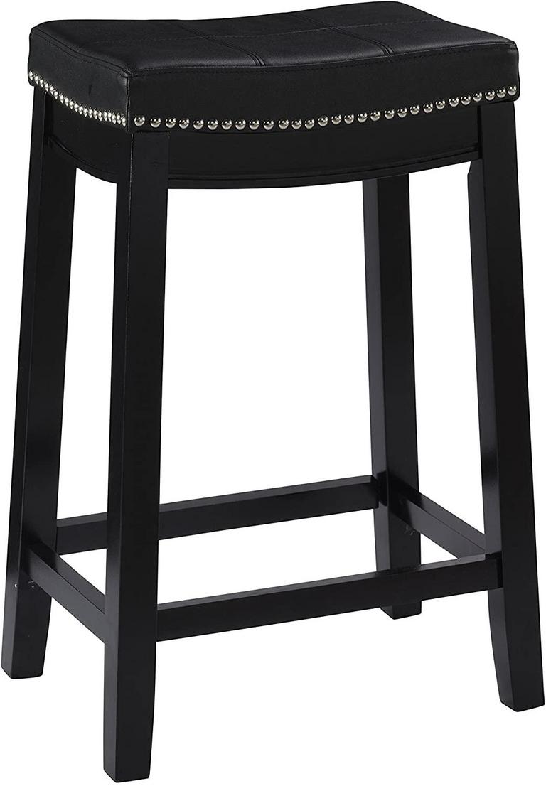 24" BACKLESS WOOD STOOL