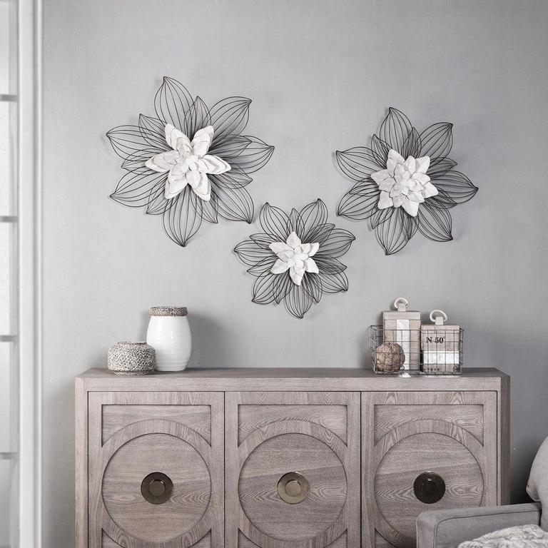 3 METAL WALL SCULPTURES, 27"