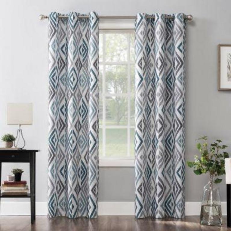 2 IKAT GROMMET PANELS, 84"X40"