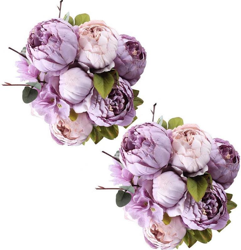2 ARTIFICIAL PEONY BOUQUETS