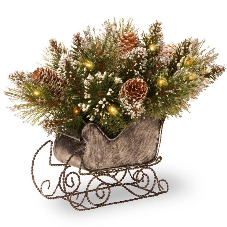BRISTLE PINE SLEIGH DECOR
