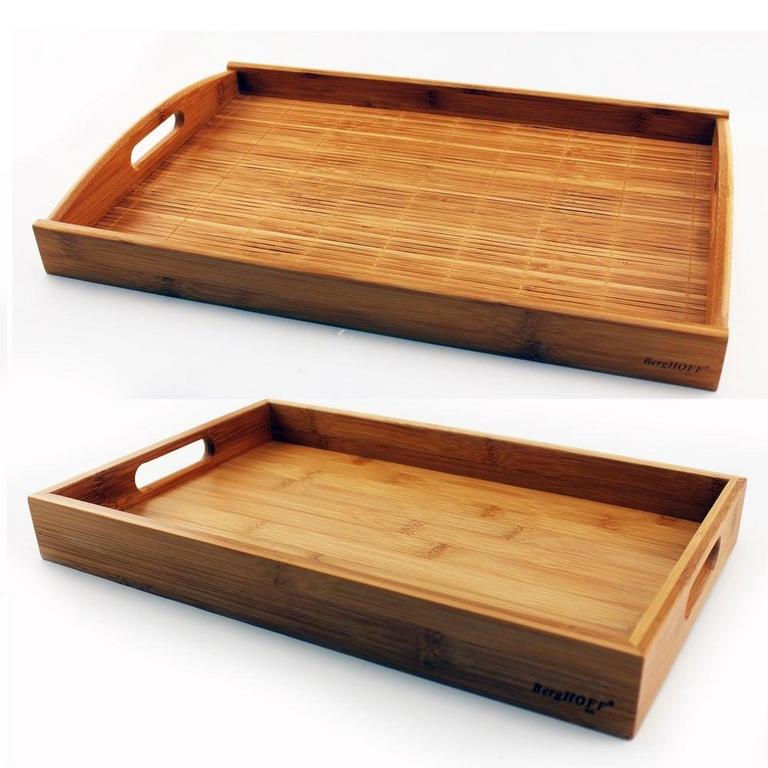 2 GRADUATED BAMBOO TRAYS