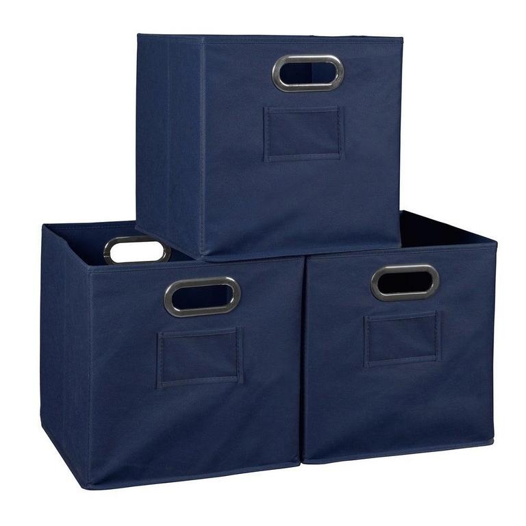 3 FOLDING FABRIC STORAGE BINS