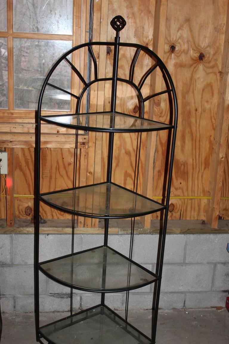 Auction Ohio Glass & Metal Étagère