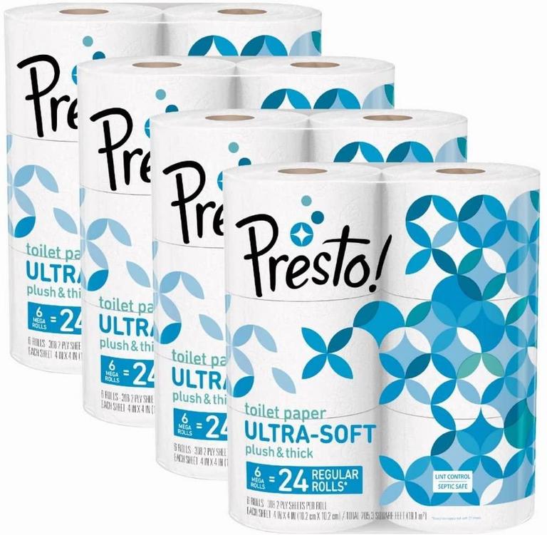 24 PRESTO TOILET PAPER ROLLS