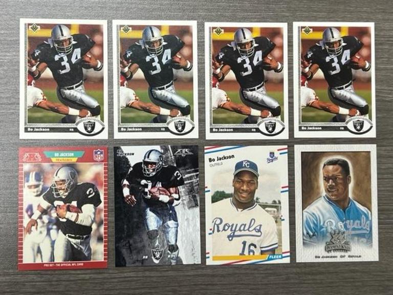 Auction Ohio (8) Bo Jackson Football/Baseball Cards
