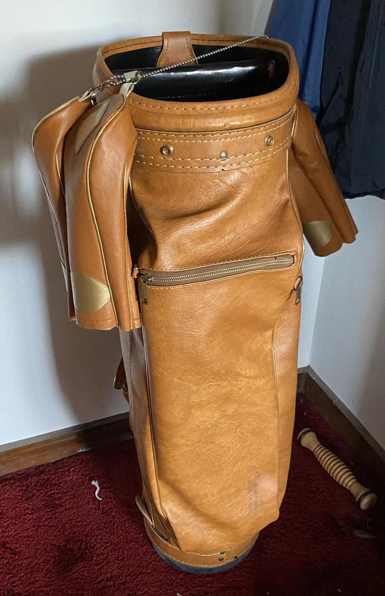Auction Ohio VTG Palmer Leather Golf Bag