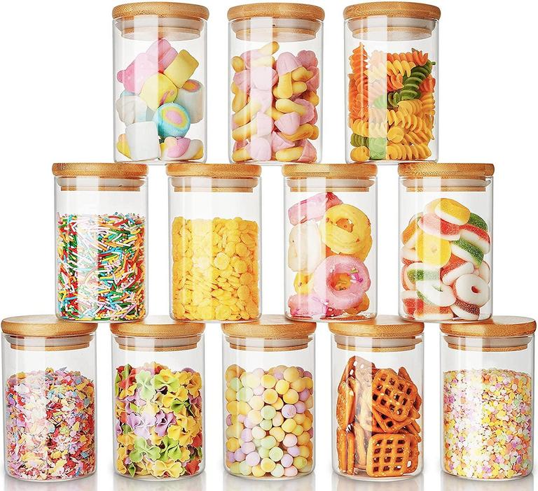 12 AIKWI GLASS SPICE JARS