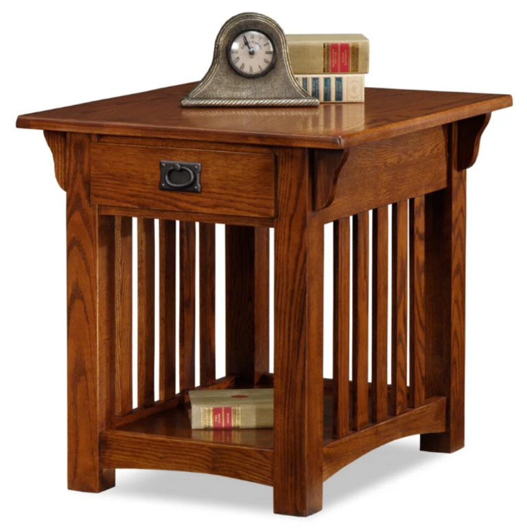 SOLID OAK MISSION END TABLE