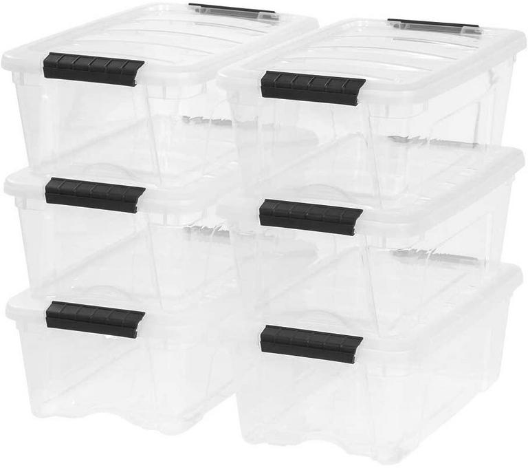 6 IRIS PLASTIC STORAGE BOXES
