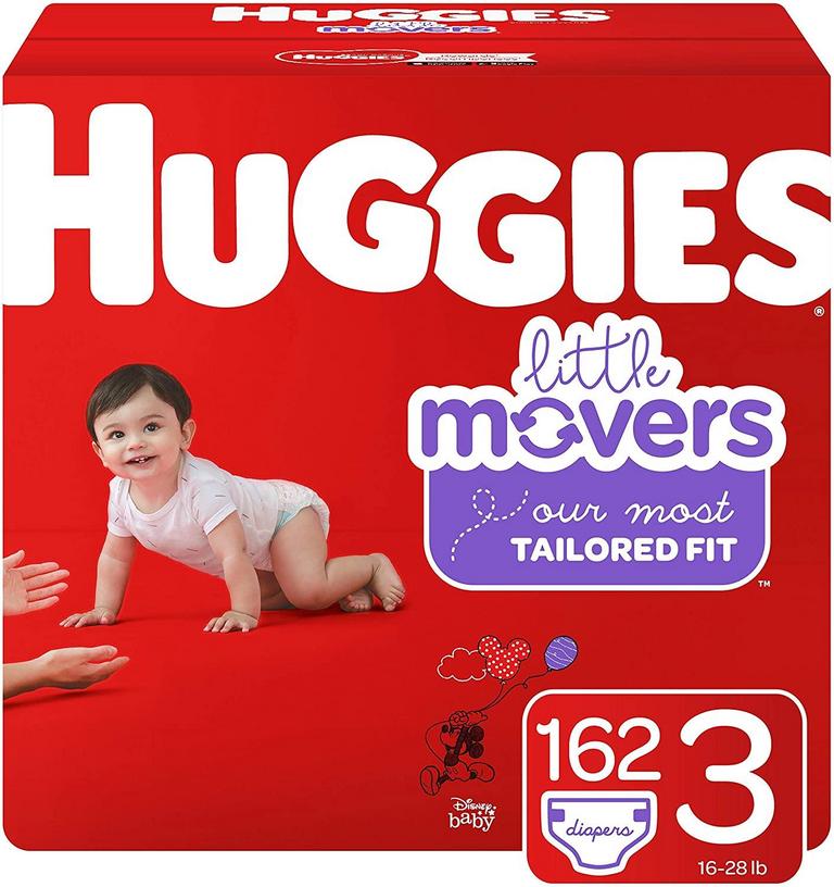 162 HUGGIES SZ 3 DIAPERS