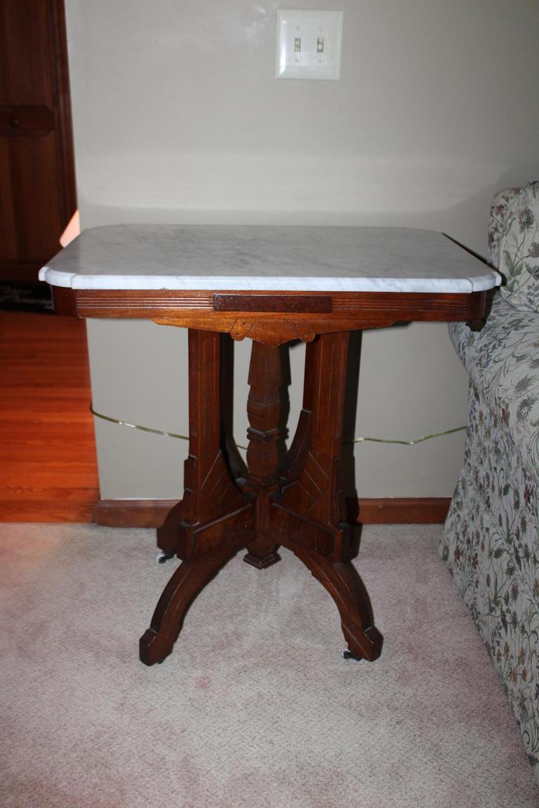 Eastlake table store with marble top