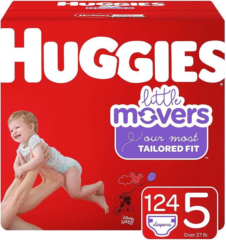 124 HUGGIES SZ 5 DIAPERS