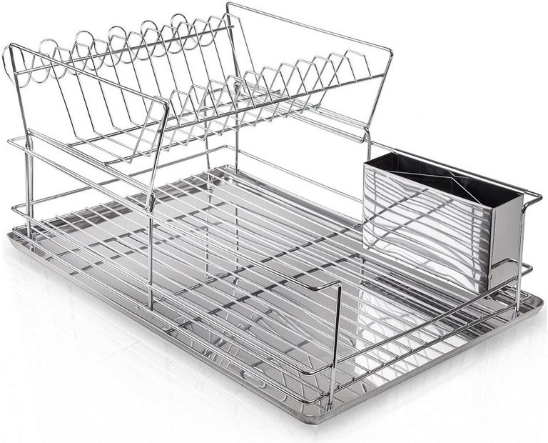 CHROME DISH RACK SET