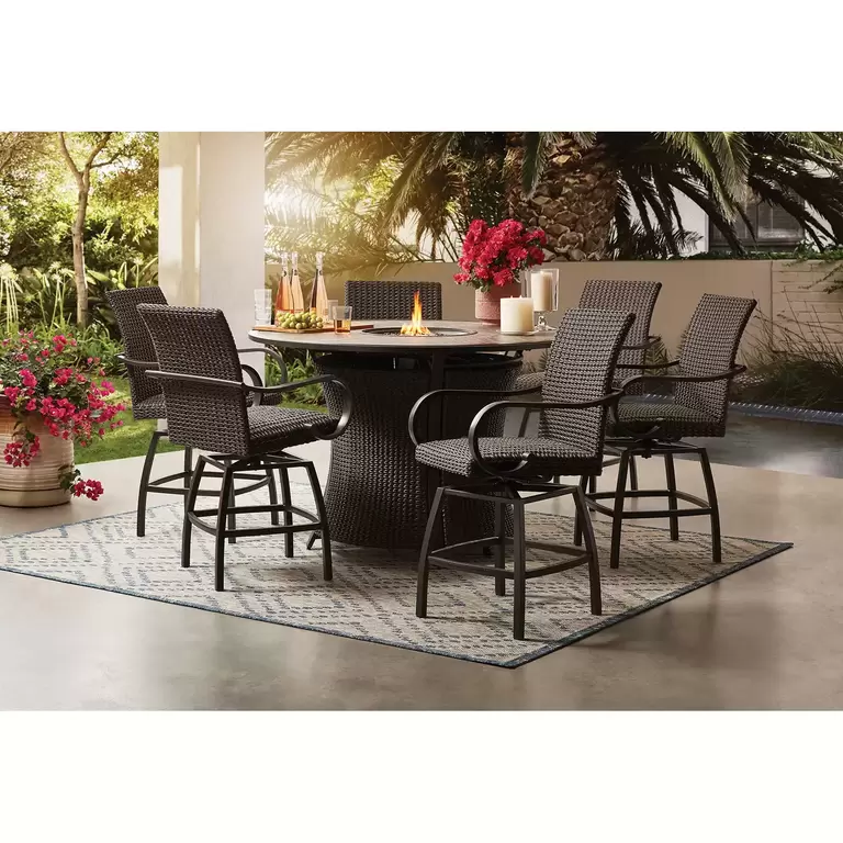 6 WICKER SWIVEL CHAIRS