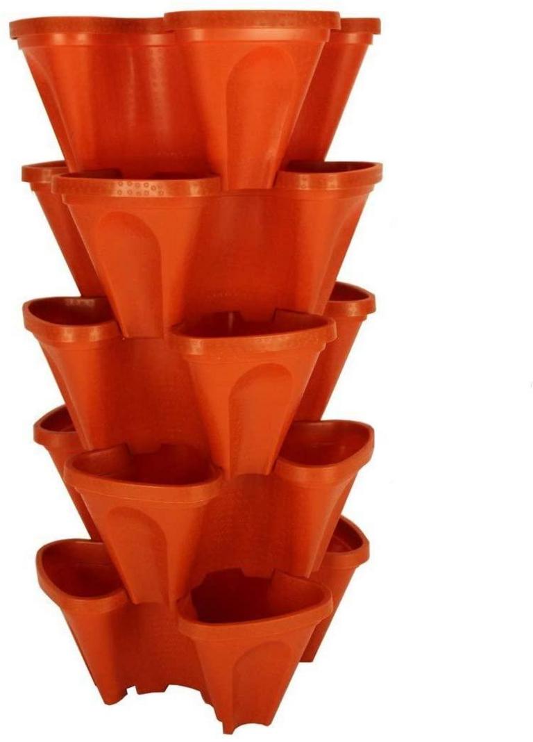 5 VERTICAL STACKABLE PLANTERS