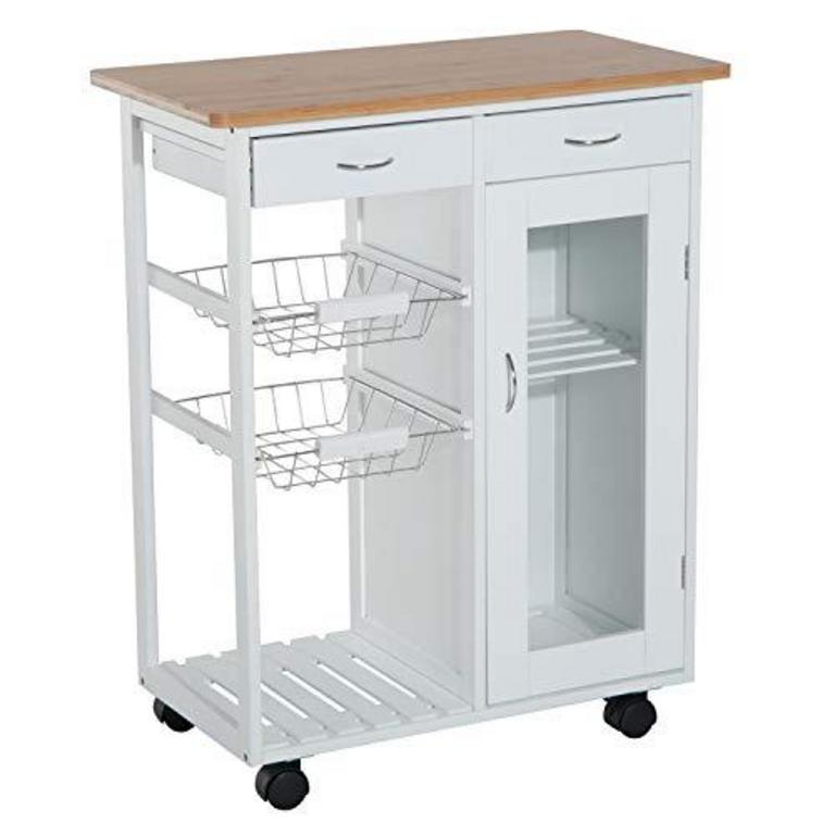 HOMCOM 28" SERVING CART