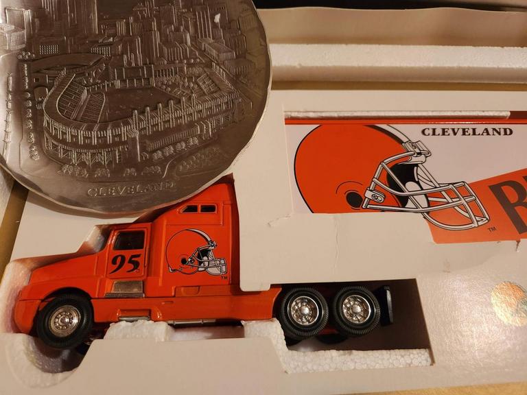 Auction Ohio Ltd. Ed. Browns Semi Truck & Cleveland Coaster by Wendell August