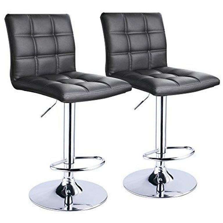 2 MODERN SQUARE COUNTER STOOLS