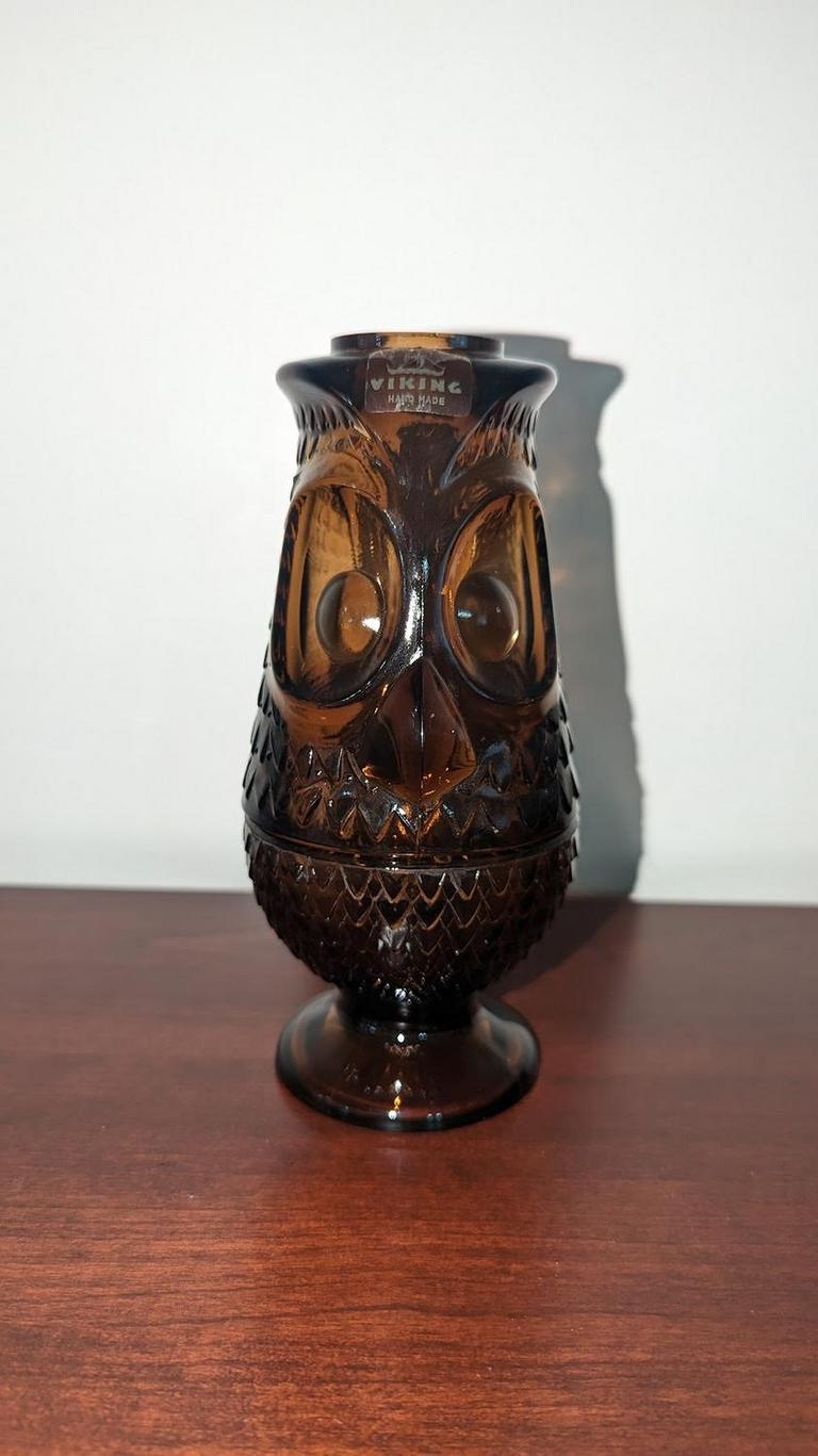 Viking glass owl store fairy lamp