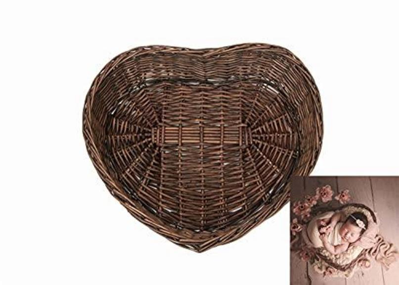 BABY PHOTO PROP HEART BASKET