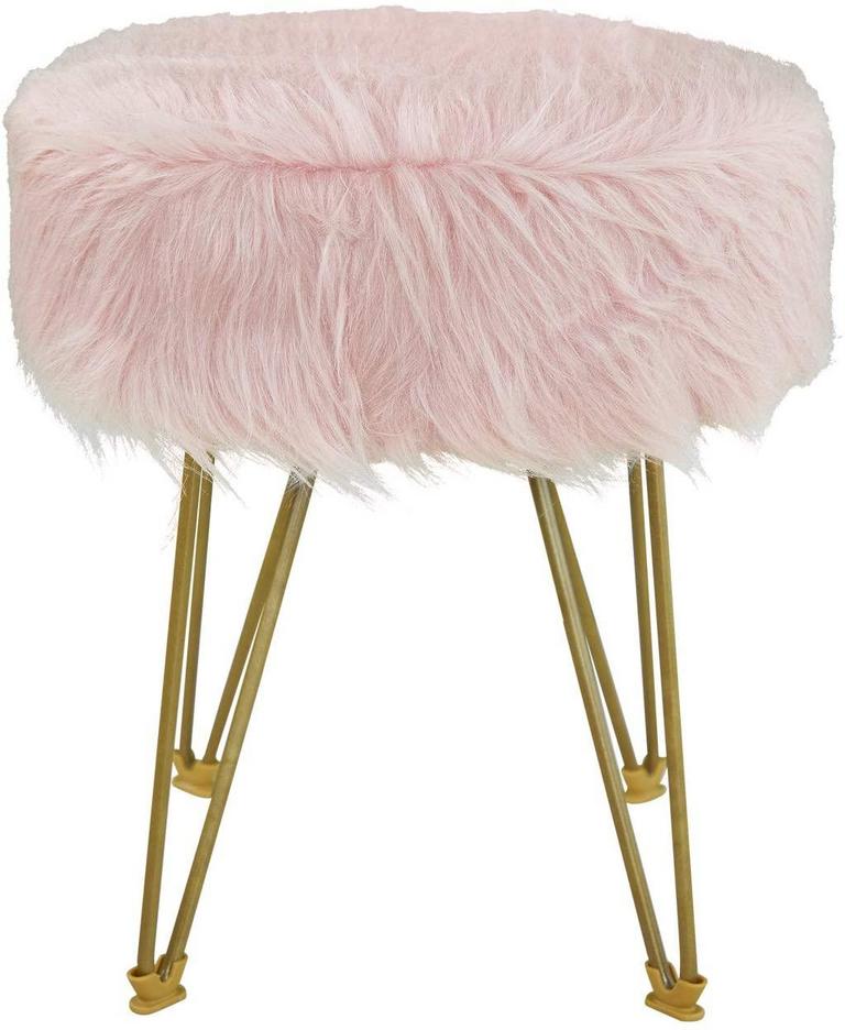 FAUX FUR OTTOMAN
