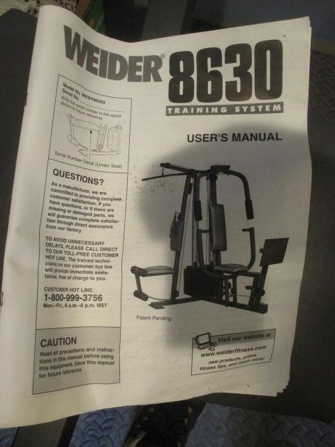 Weider 8630 best sale wall chart