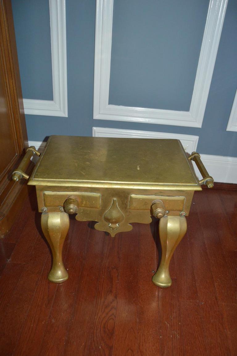 Auction Ohio Antique brass footman stool
