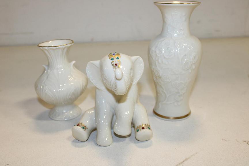 Auction Ohio Lenox Elephant & Vases