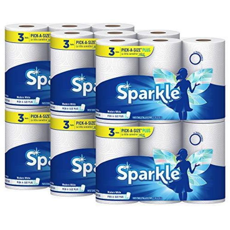 18 SPARKLE PAPER TOWEL ROLLS