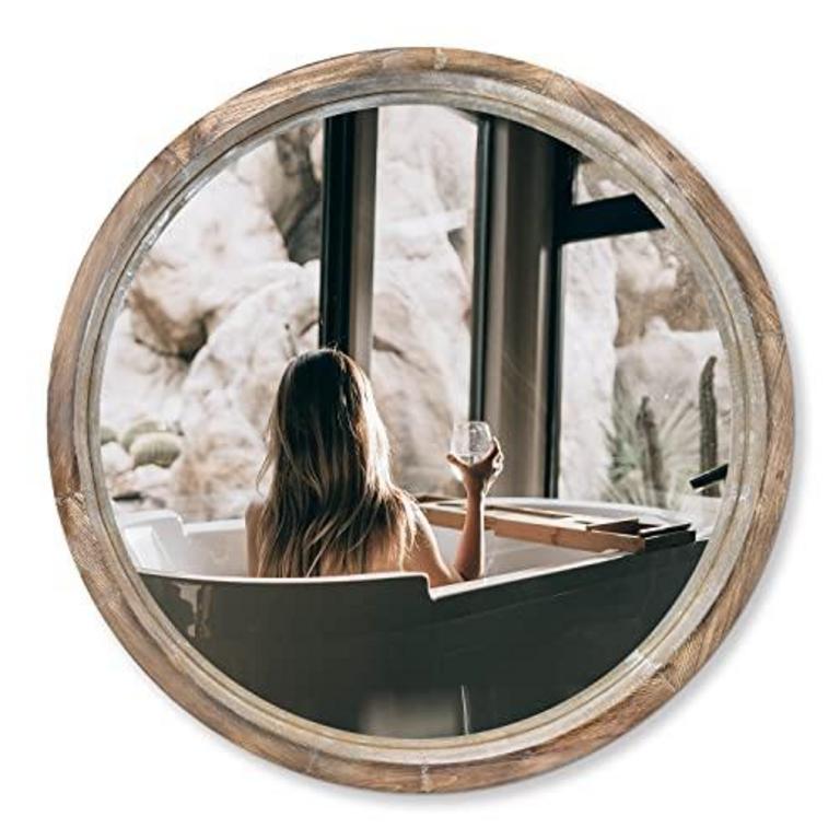WOOCAFO 30” WOODEN MIRROR