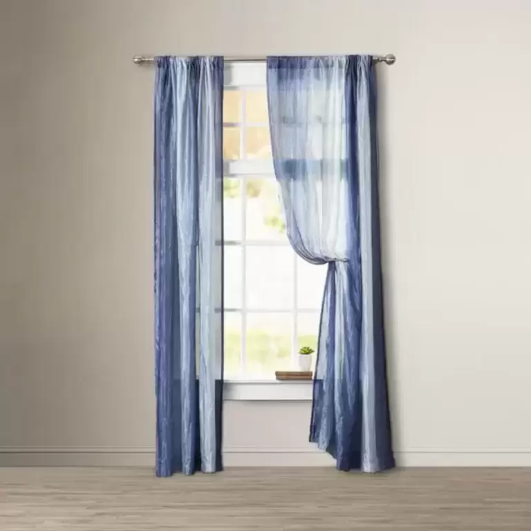 BLUE VELIA COTTON CURTAINS