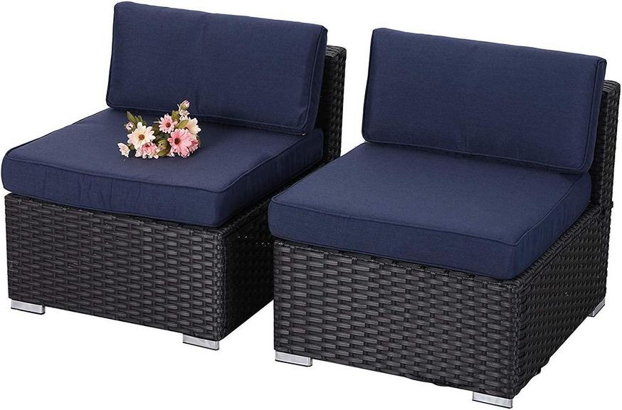  2 RATTAN OUTDOOR SEATS