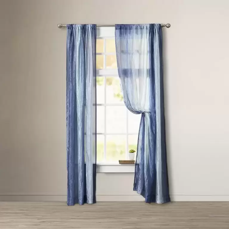 BLUE VELIA COTTON CURTAINS