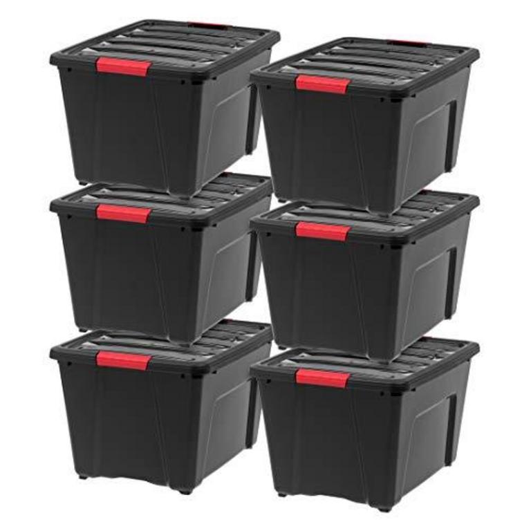6 IRIS USA 53-QT STORAGE BINS