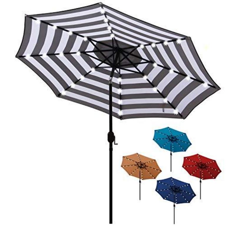 BLISSUN 9 FT SOLAR UMBRELLA