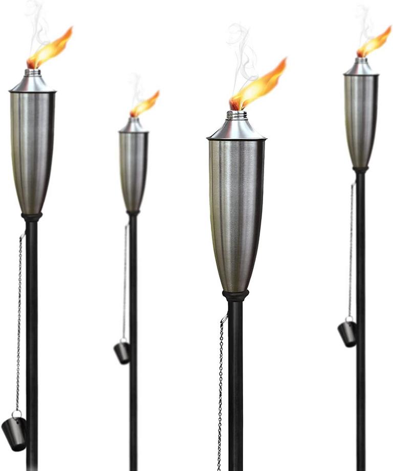 4 GARDEN TORCHES