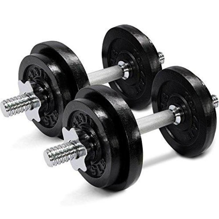 2 YES4ALL 60LB IRON DUMBBELLS