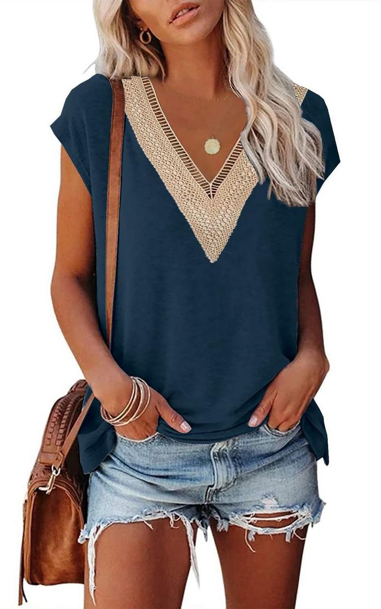 ETCYY FLORAL V-NECK TOPS