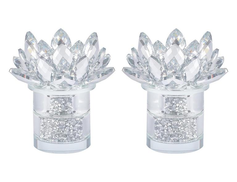 2 DOUNX CRYSTAL LOTUS HOLDERS